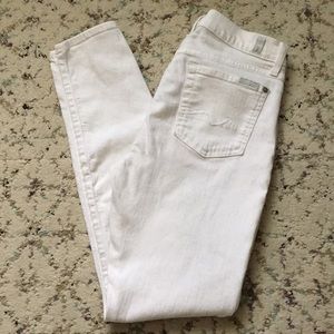 7 for all mankind white skinny jeans